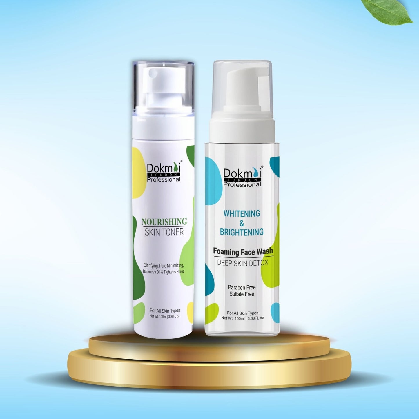 Dokmai London Nourishing Skin Toner Clarifying+Whitening & Brightening Foaming Face Wash Combo